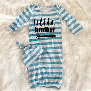 Little Brother Sleep Gown & Hat